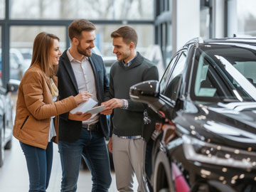 Familie holt sich ein neues Angebot bei Autoankauf Frankfurt am Main ein